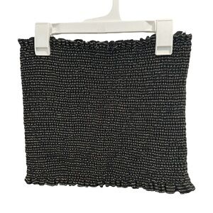 Black and gold smocked tube top